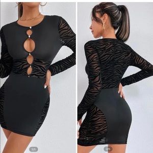 Lace cut out bodycon dress